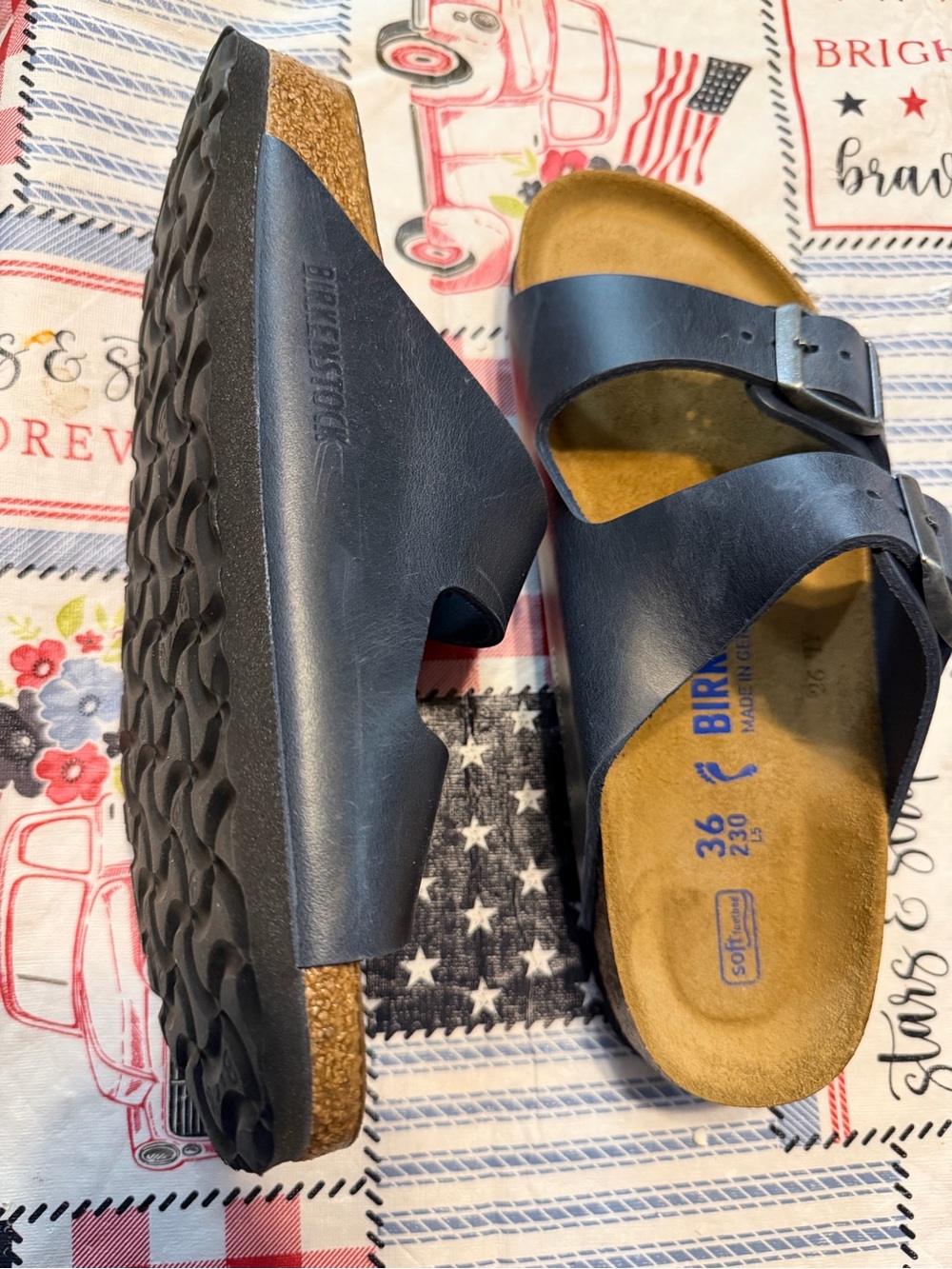 Birkenstock Women's Navy Blue Two-Strap Sandals